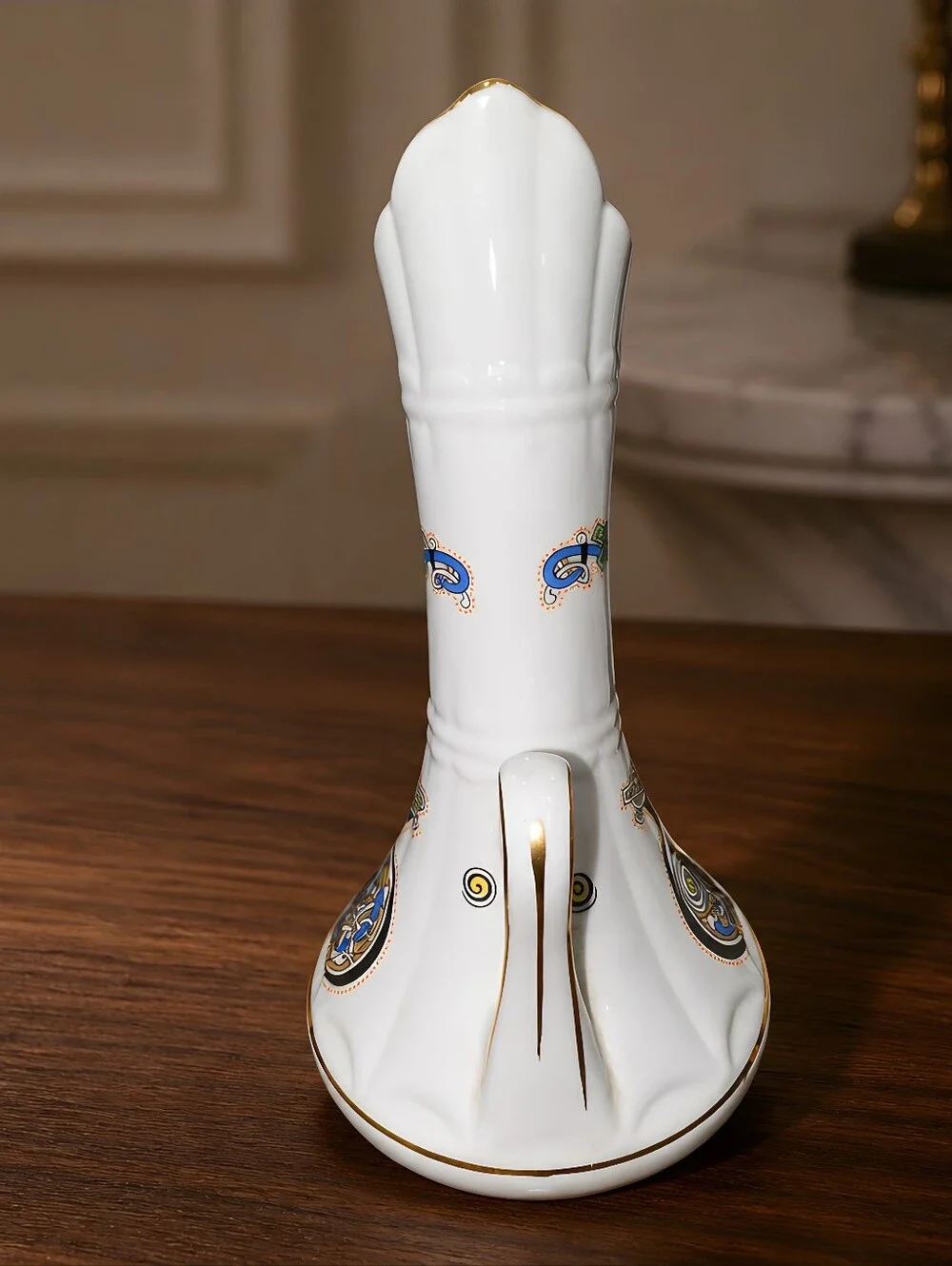 vintage Royal Tara fine bone china vase, part of the Book of Kells Series 7.5